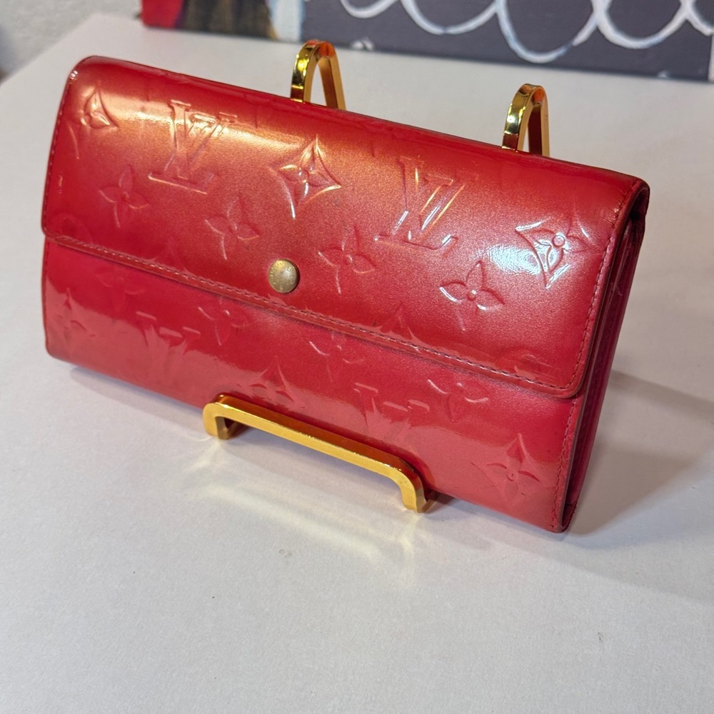 Louis Vuitton Verniers Embossed Red Wallet